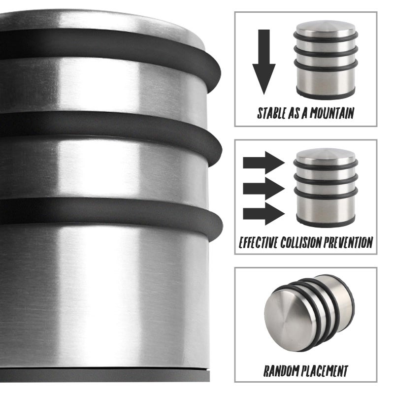 MEKBOK Heavy Duty Floor Door Stopper No Drill, Door Stops, Rubber Door Stopper Wedgeï¼Œwith Anti-Skid Rubber - Contemporary Decorative Safety Door Wedge for Home Office Commercial Industrial - Image 2